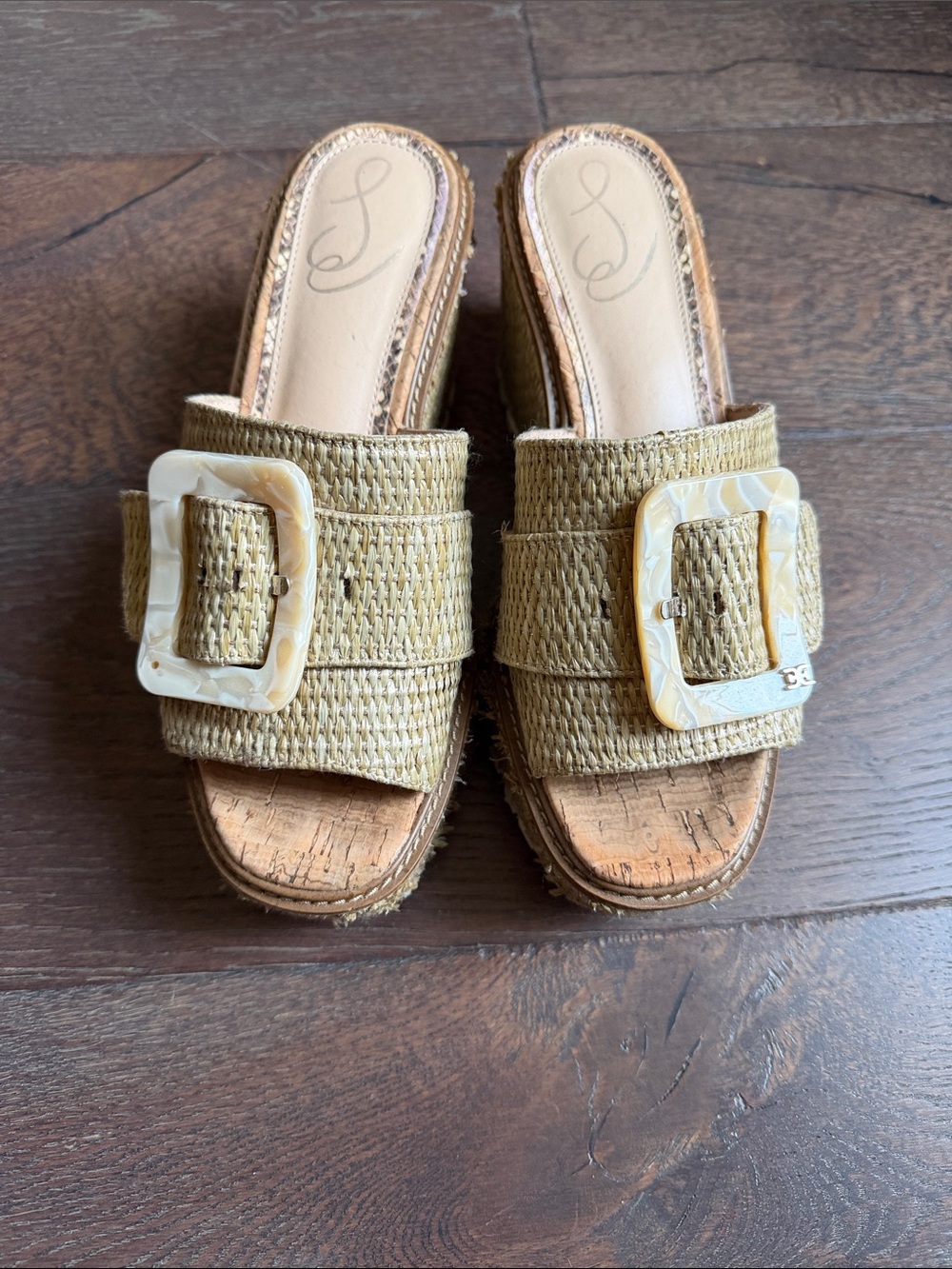 Sam Edelman Woven Slide Sandals with Decorative Buckle